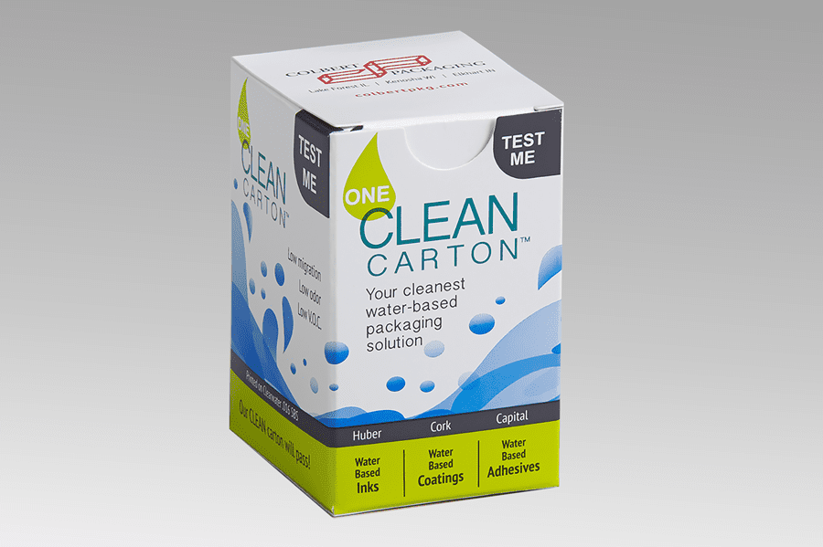 One Clean Carton® with Post Consumer Recycled Fiber Tests Safe for Pharmaceutical and Food-Safe Secondary Packaging